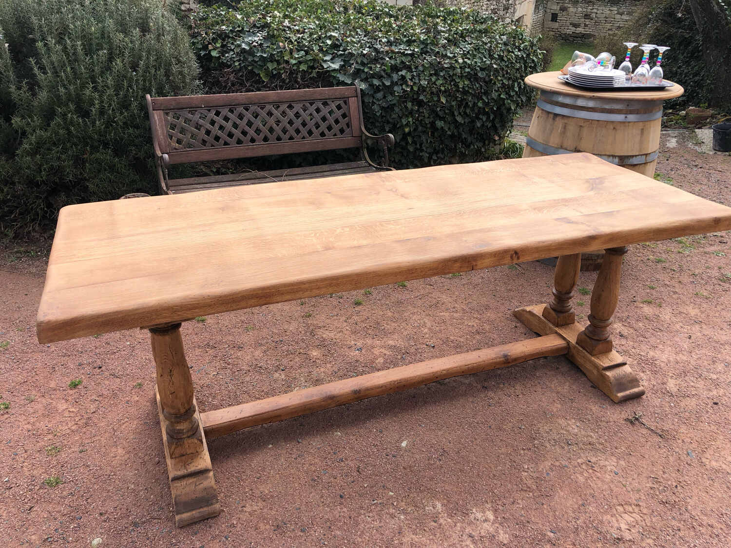 Solid oak monastery table
