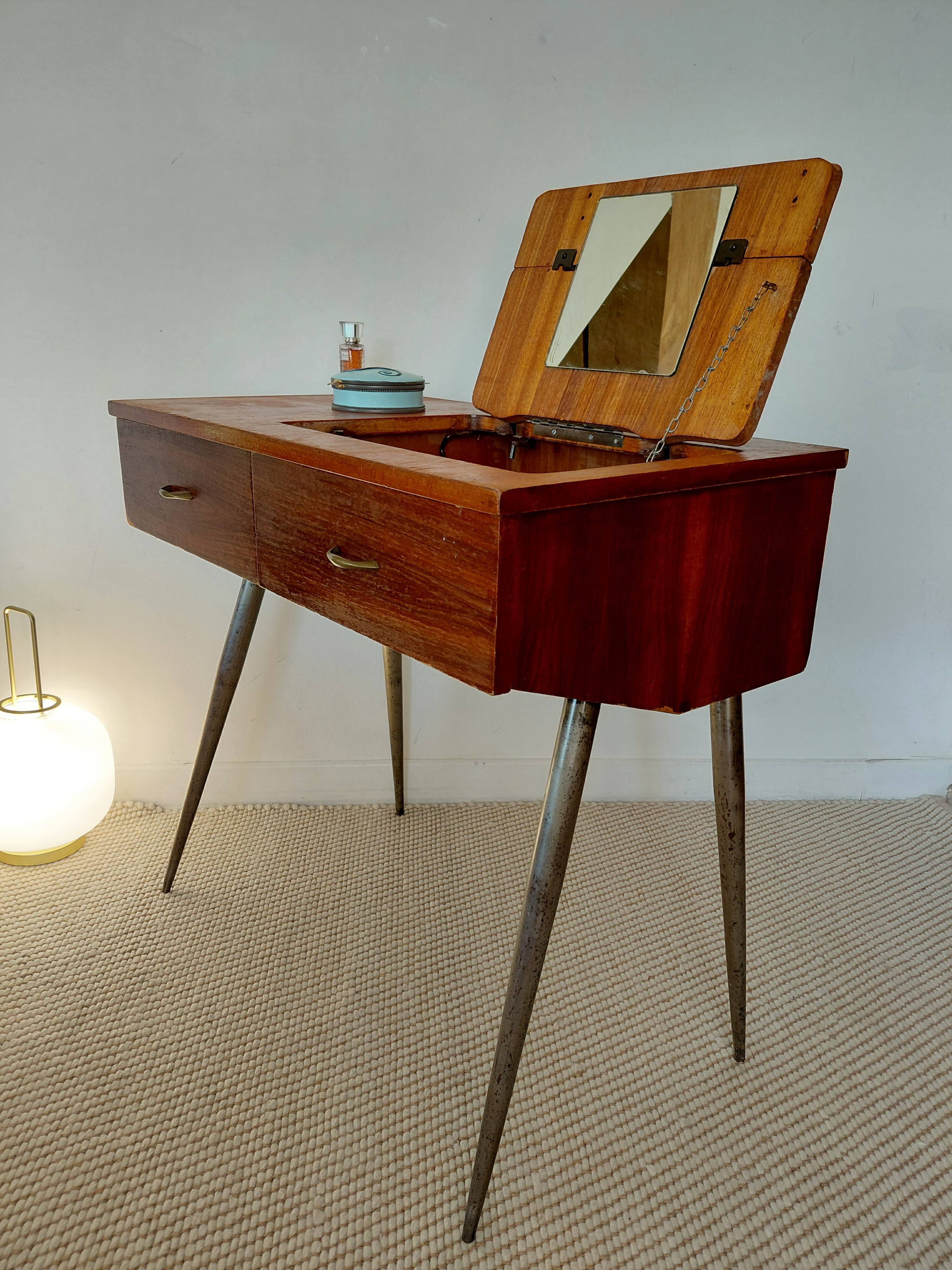 Scandinavian hairdresser in teak veneer - 1960s