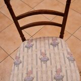 Antique Louis-Philippe chair in solid wood, 19th century, with restored seat.