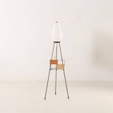 Italian mid-century floor lamp with a newspaper rack in Stilnovo style, 1960s