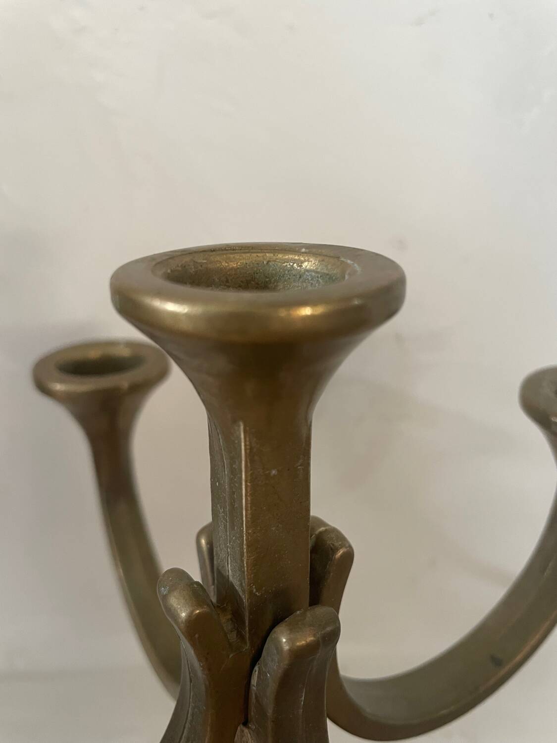 Solid Brass Brutalist Chandelier