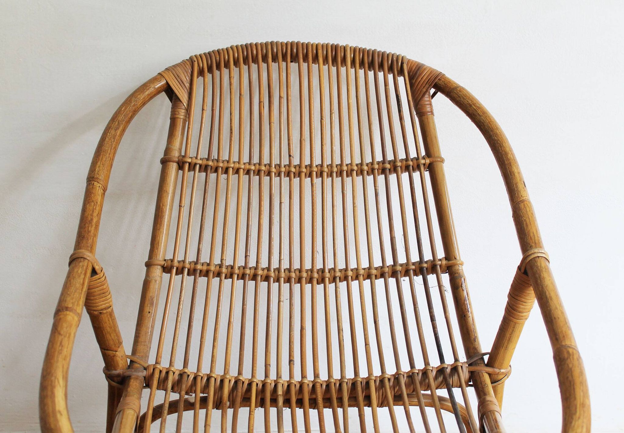 1960's Set of Four Rattan Armchairs and Side Table by Jaroslav Prochazka for ULUV