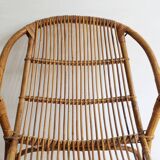 1960's Set of Four Rattan Armchairs and Side Table by Jaroslav Prochazka for ULUV
