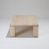 Rectangular travertine coffee table, 1970s