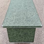 Art Deco or Bauhaus desk in metal covered with leather, Gio Ponti style.