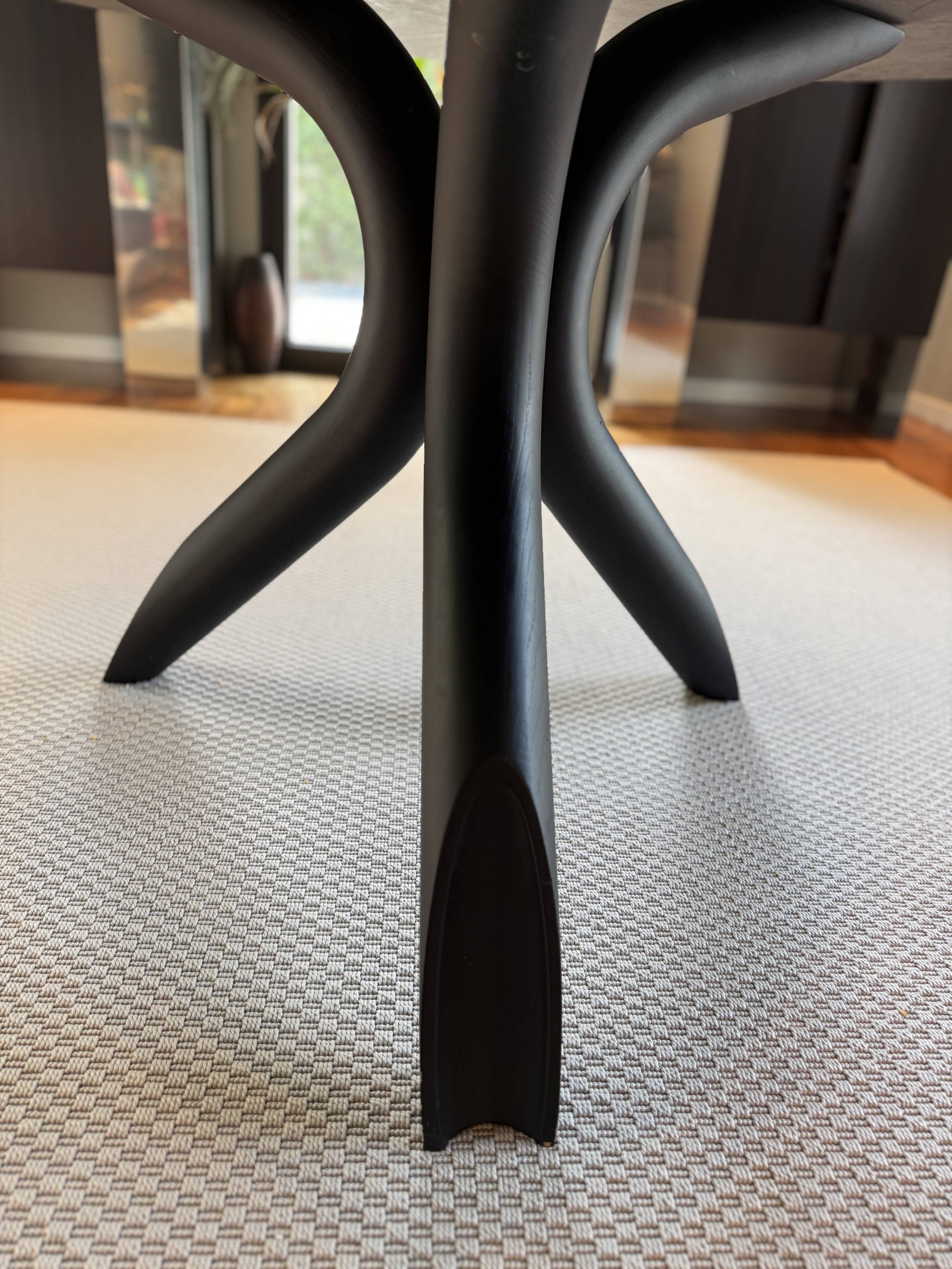 Round table colico matte black ceramic, matte black ash legs d160+plate 70