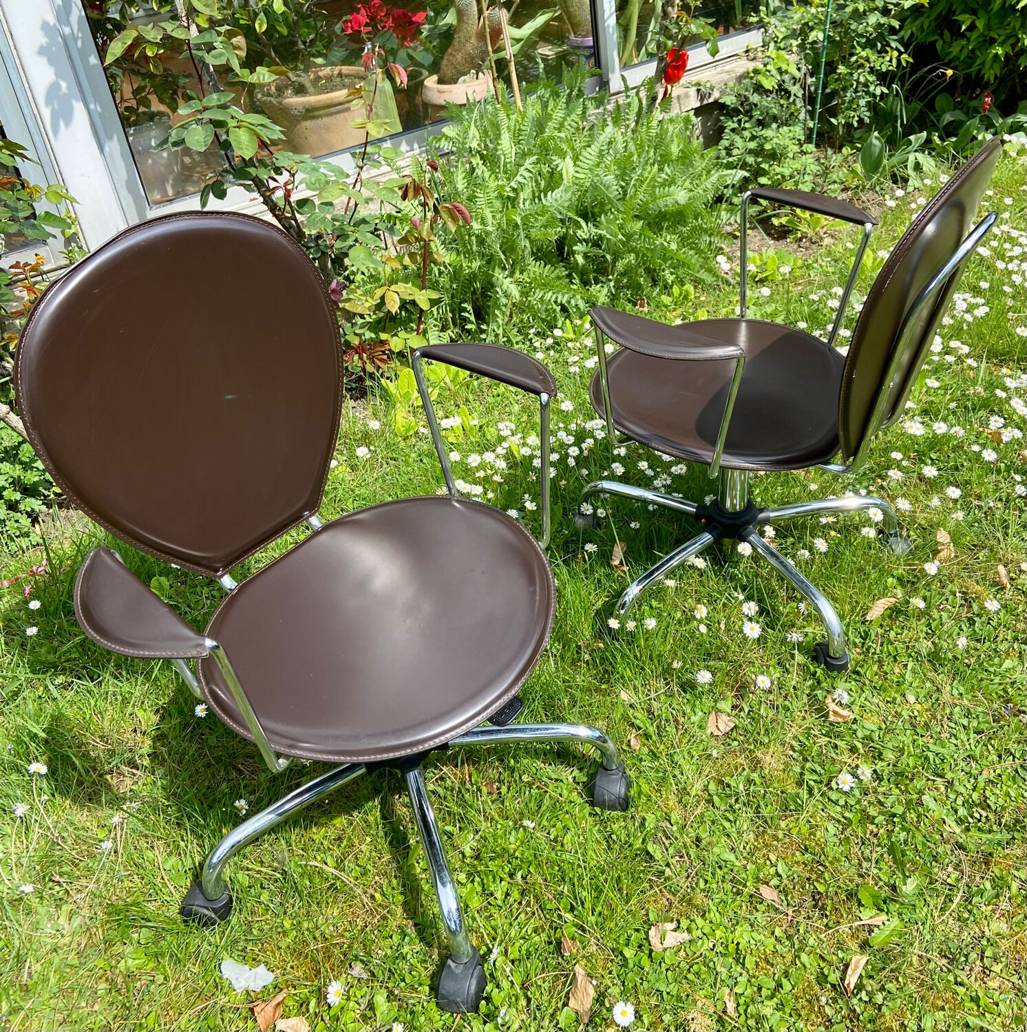 Italian design chairs Effezeta leather