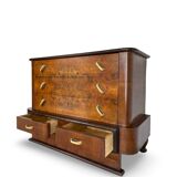 Commode italienne Art déco en ronce de noyer, années 1920