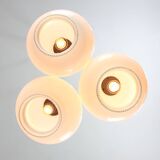 Mid-Century Italian Opaline Glass & Brass Pendant Lamp, set of 3