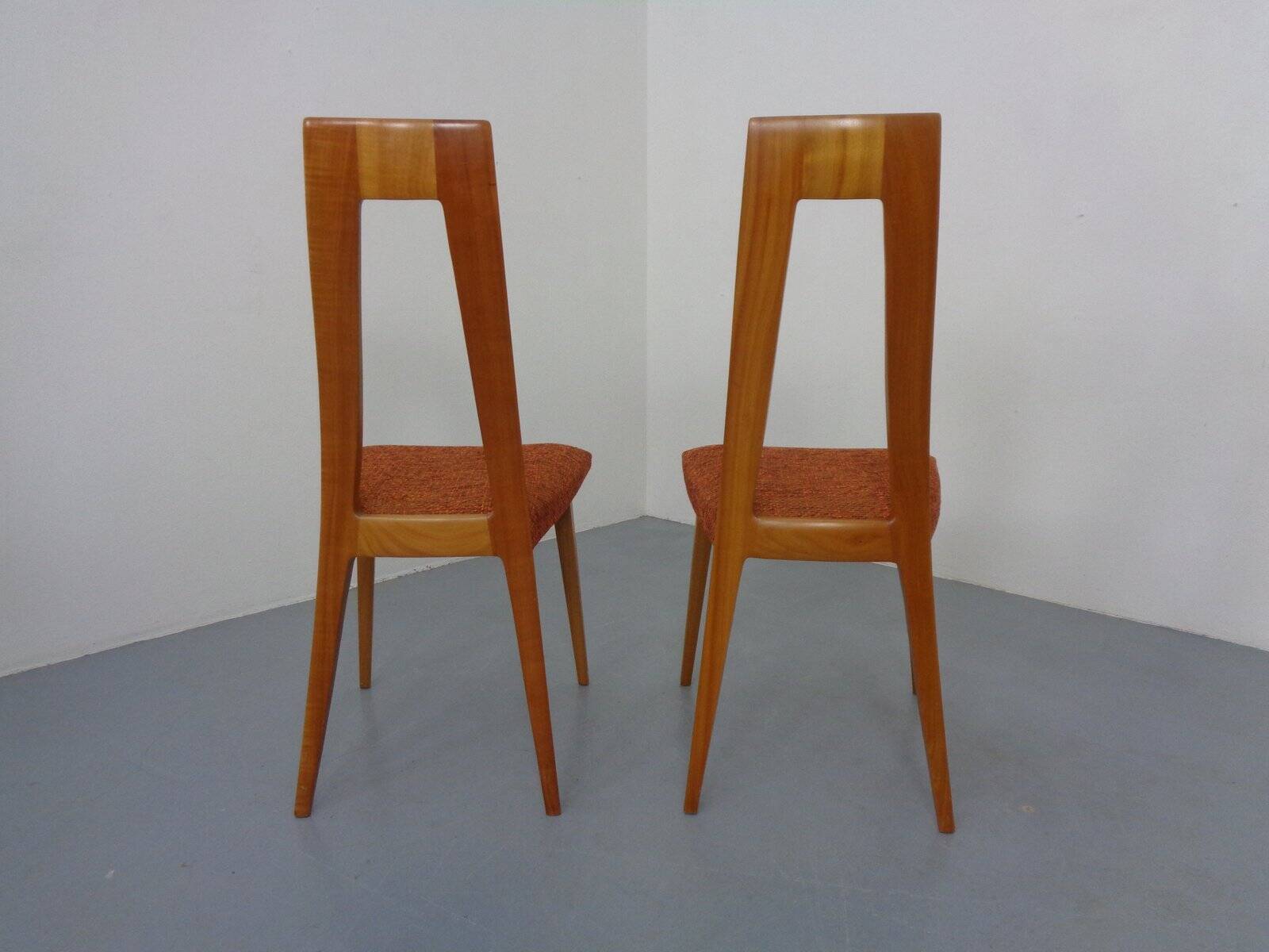 Cherry wood chairs by Ernst-Martin Dettinger, Germany, 1960s, set of 2.
