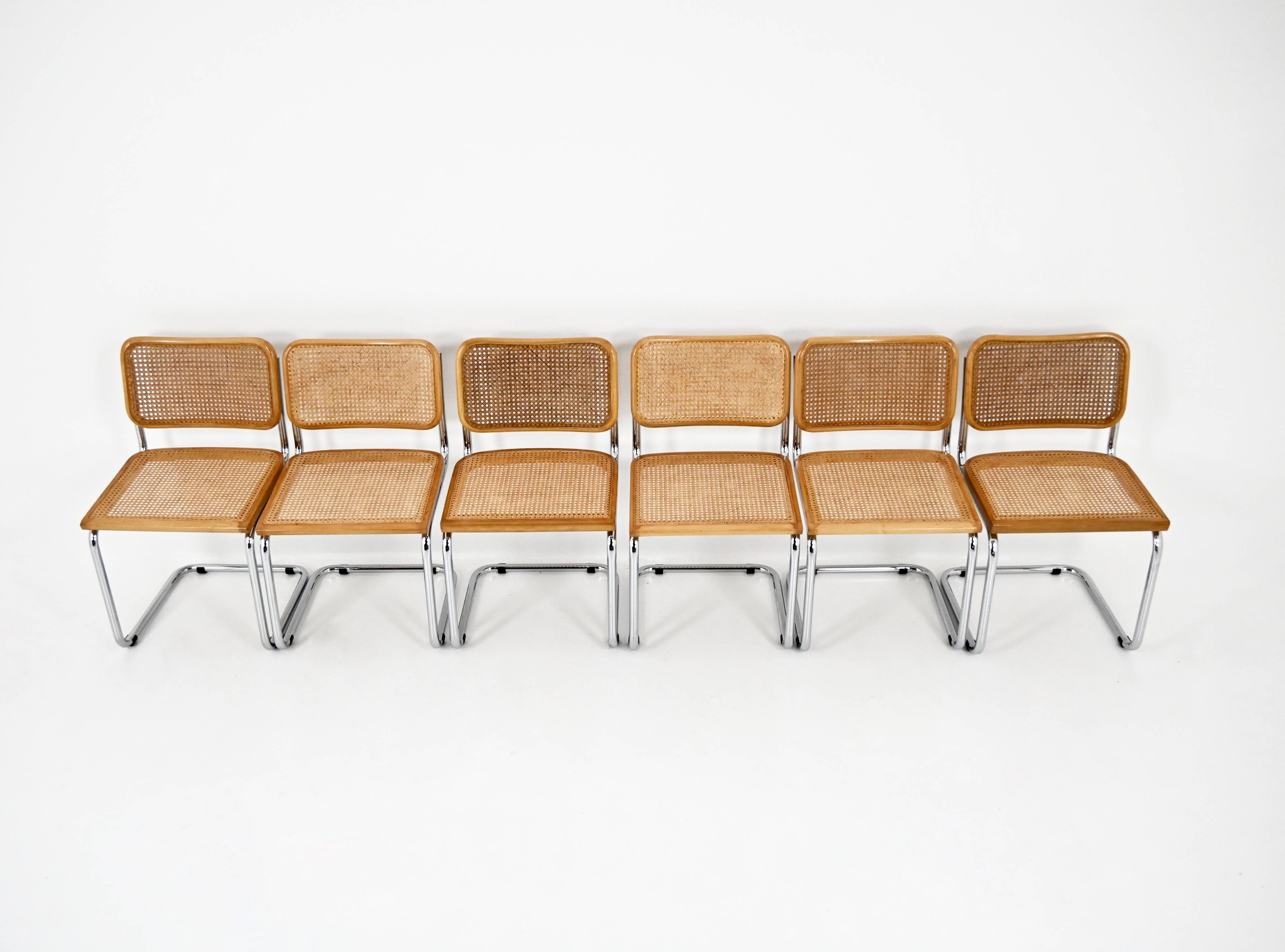 Set of 6 Style B32 Dining Chairs by Marcel Breuer