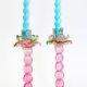 Set of two vintage Murano glass palm tree candle holders