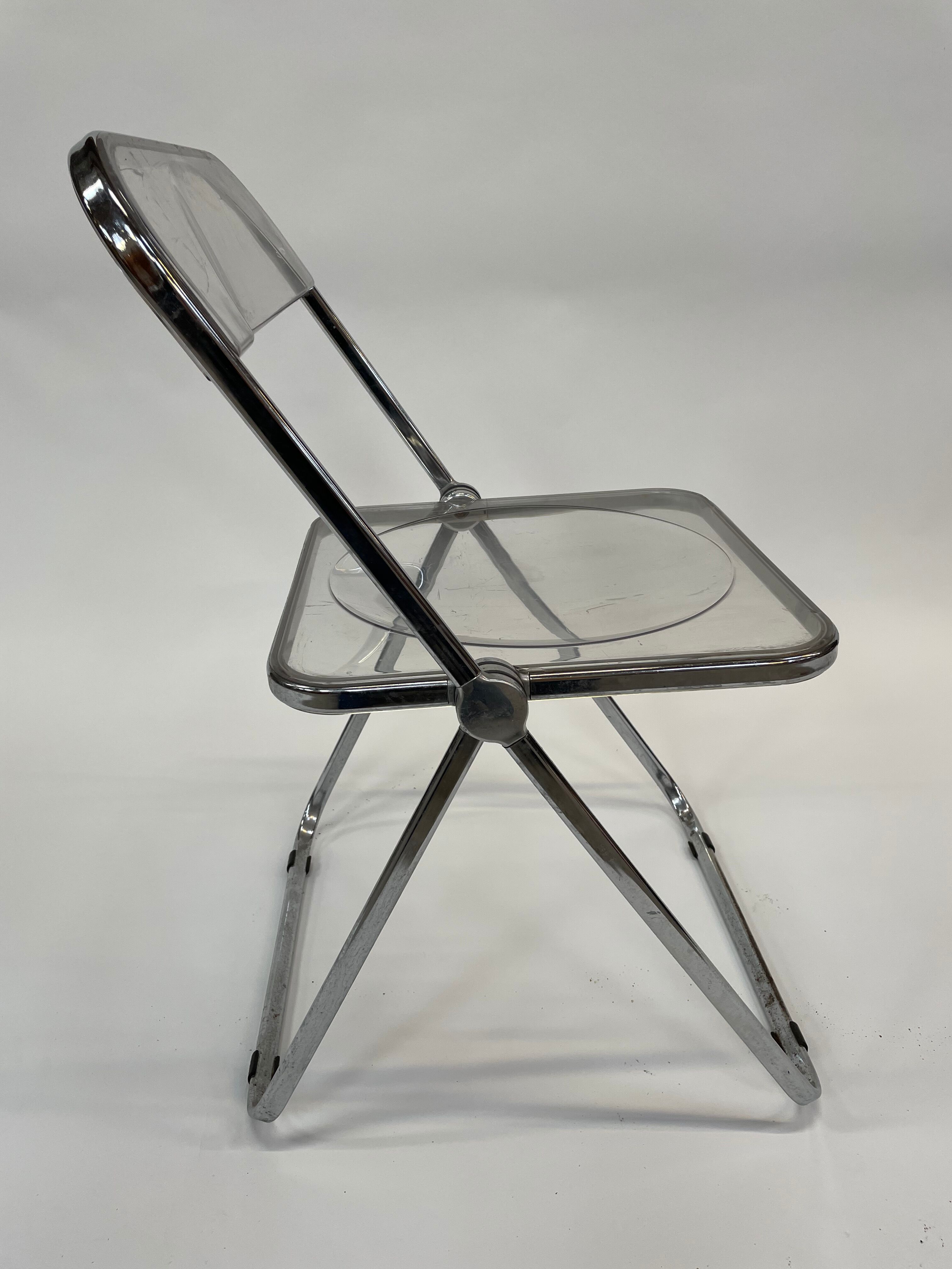 Giancarlo piretti plia lucite folding chairs for castelli