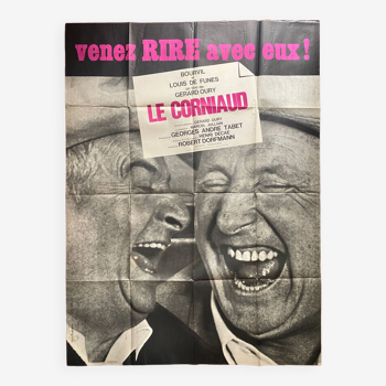 Affiche cinéma originale "Le Corniaud" Bourvil, Louis de Funes 120x160cm 1965