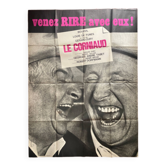 Affiche cinéma originale "Le Corniaud" Bourvil, Louis de Funes 120x160cm 1965