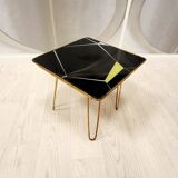 Table basse en laiton et verre