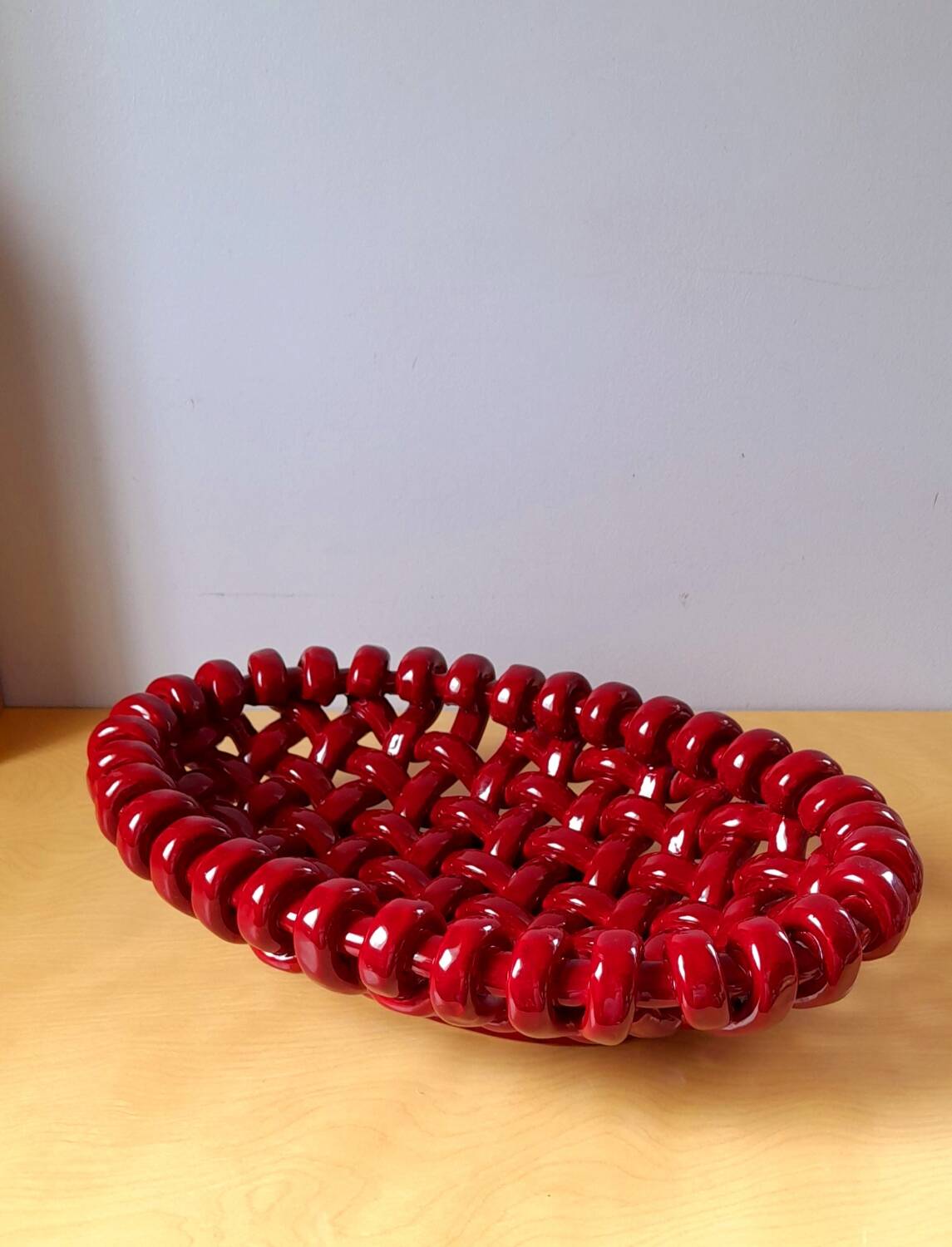 J.Massier Vallauris braided fruit bowl