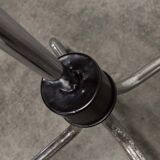 Parrot coat rack 16 hooks industrial in chromed metal and base + black balls 1960