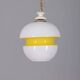 VINTAGE 1970S CHANDELIER IN WHITE AND YELLOW GLASS, ITALIAN DESIGN