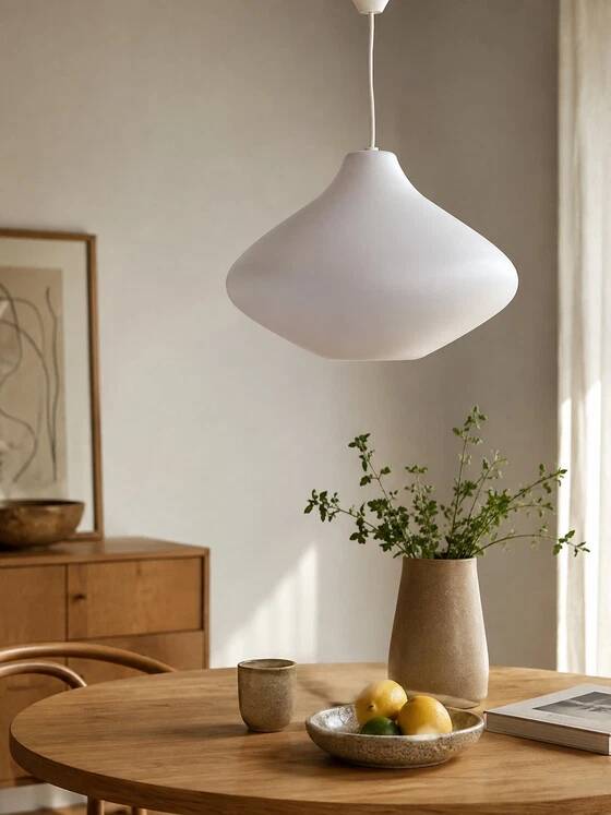Scandinavian suspension onion in opaline glass 1950