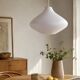Scandinavian suspension onion in opaline glass 1950