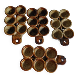 4 anciens  poêlons à escargots  en grés à 6 godets total de 24 godets