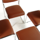 Set of 4 modern vintage Danish retro dining chairs in chrome and faux leather 60s 70s