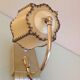 Brass bedside lamp and beige lampshade art deco style