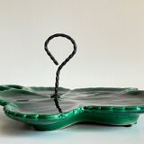 Vintage Glazed Ceramic Barbotine Dish