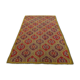 5x8 Burgundy & Yellow Geometric Kilim Rug, 160x258Cm