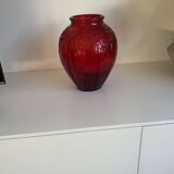 Large volute vase in pressed glass Art Deco