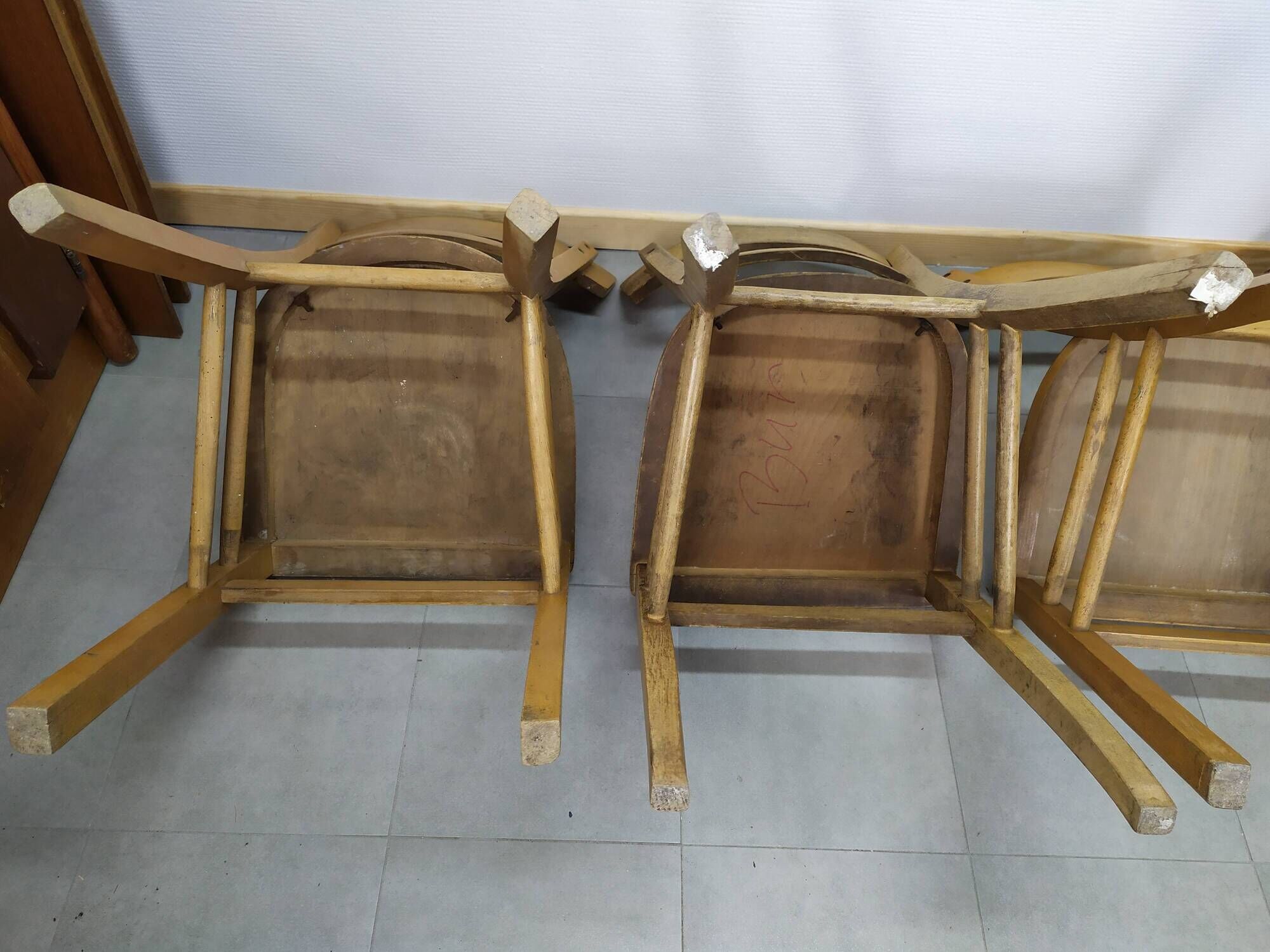 Lot of 4 Luterma Wood Bistrot Chair - year 50 - 60