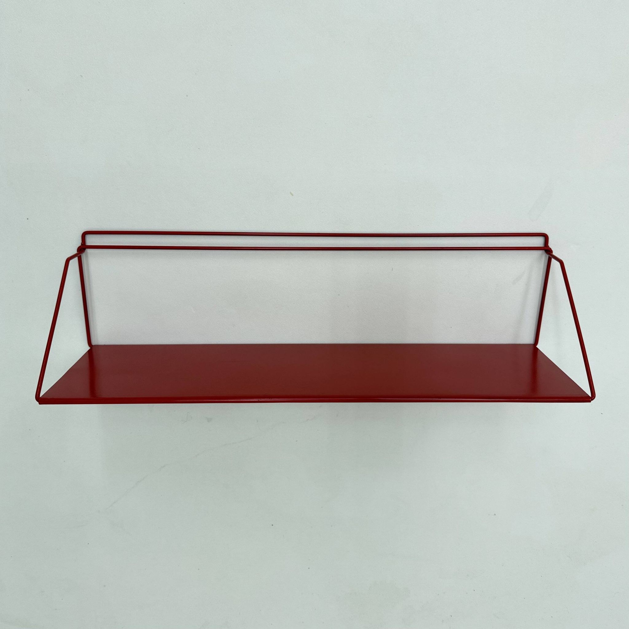 Vintage red metal wall unit book shelf , 1970s
