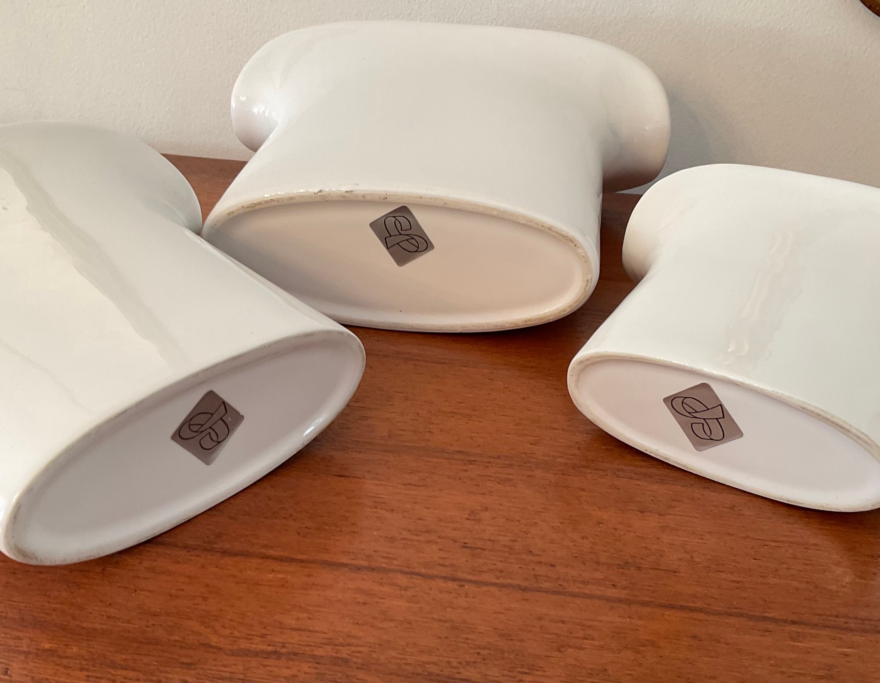Trio of vintage ceramic vases 70s