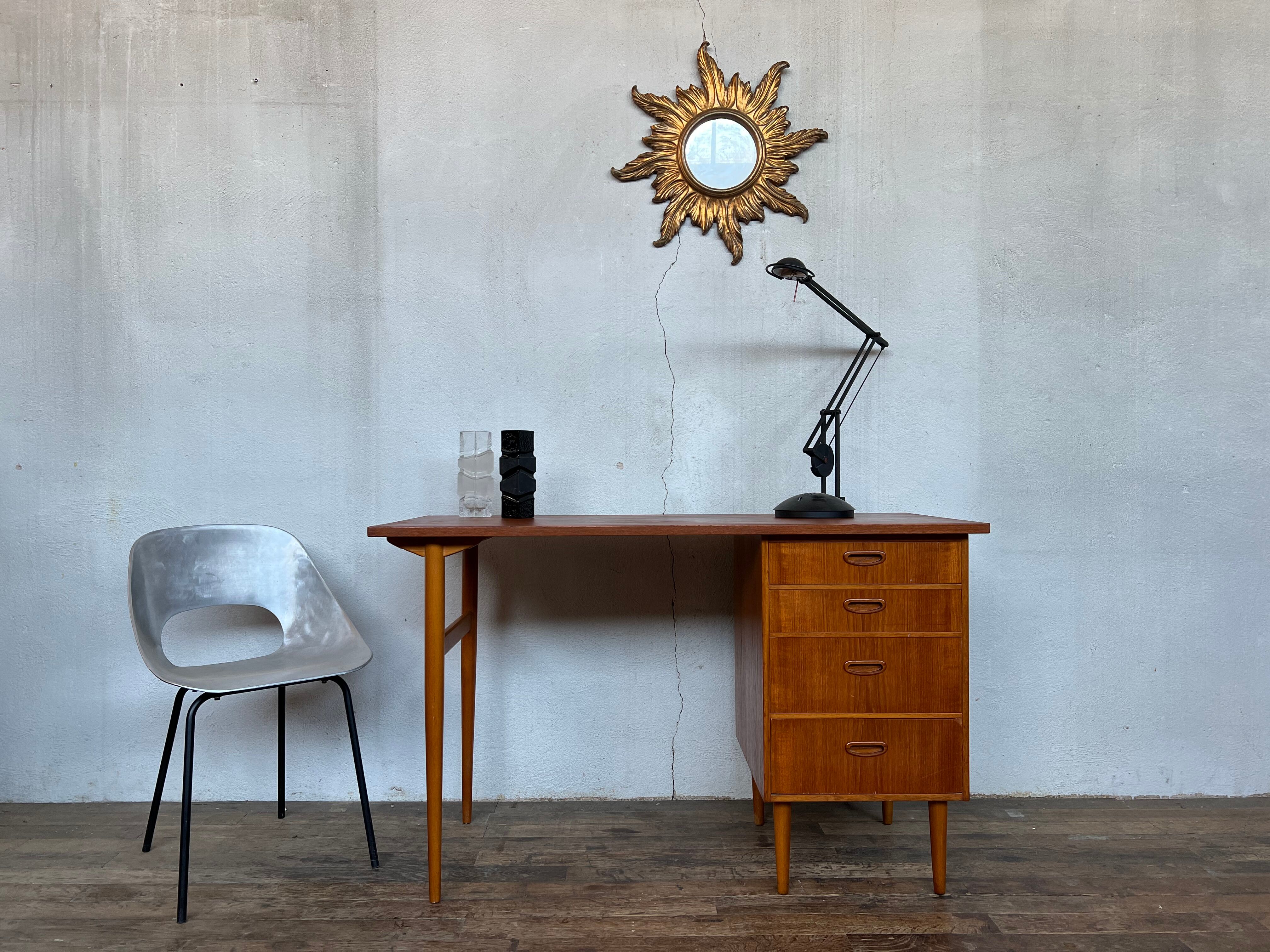Scandinavian teak desk design 1960 feet spindles
