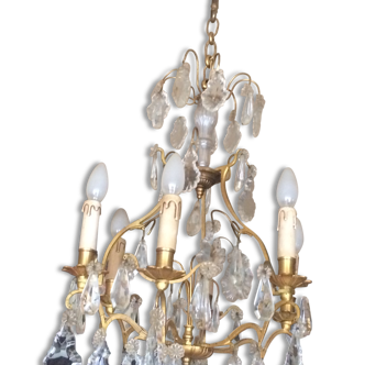 Bronze chandelier and pendants Crystal 6 branches