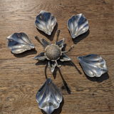Silver metal flower ashtray