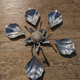 Silver metal flower ashtray
