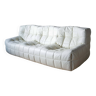 Vintage Leather Kashima Sofa in White Leather by Michel Ducaroy for Ligne Roset, 1980s