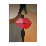 Acrylic paint The last of kisses colorful painting for contemporary design