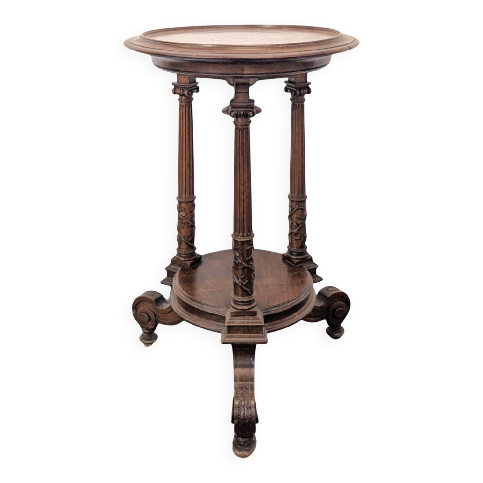 Walnut pot stand table