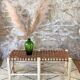 Poplar and leather bench