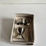 Vintage stainless steel egg cup set