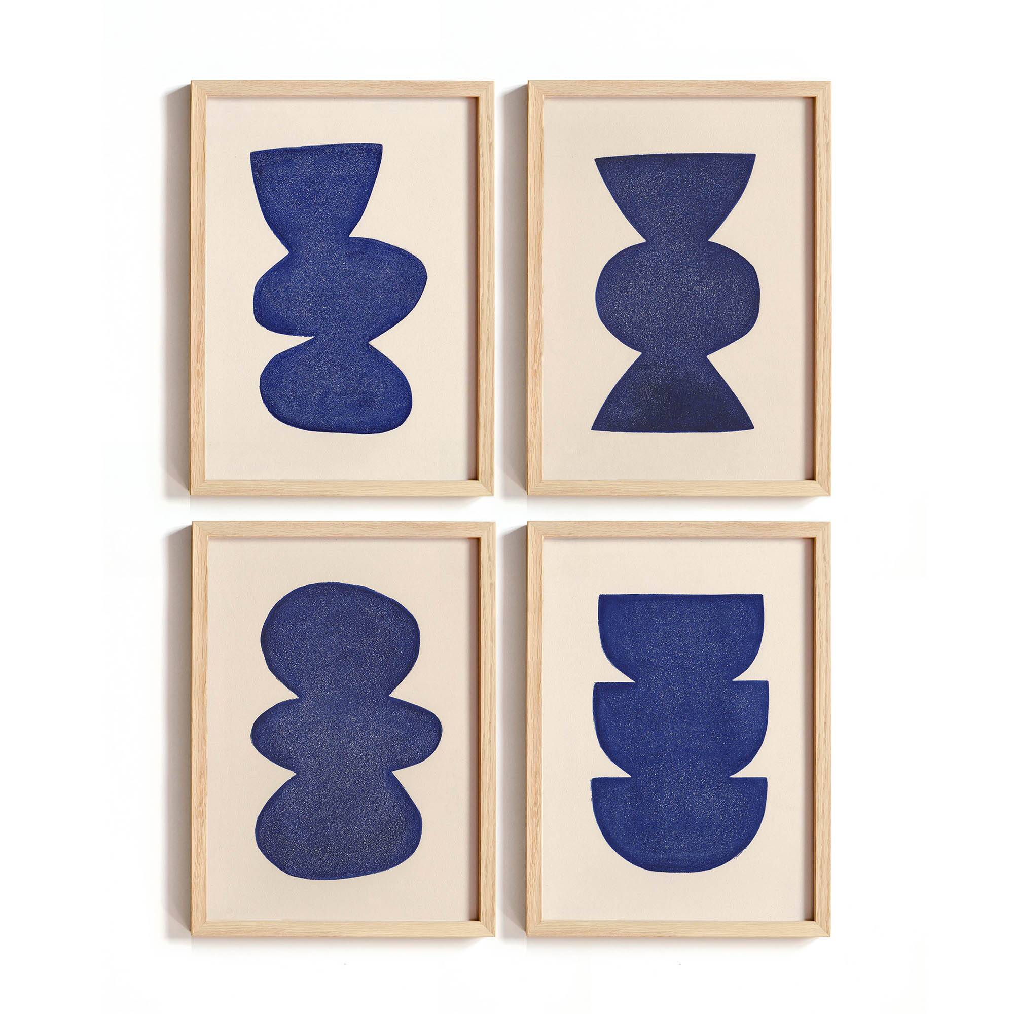 Collection of 4 abstract paintings - paintings signed Eawy