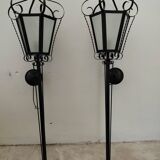 Pair of wrought iron wall sconces, 1950