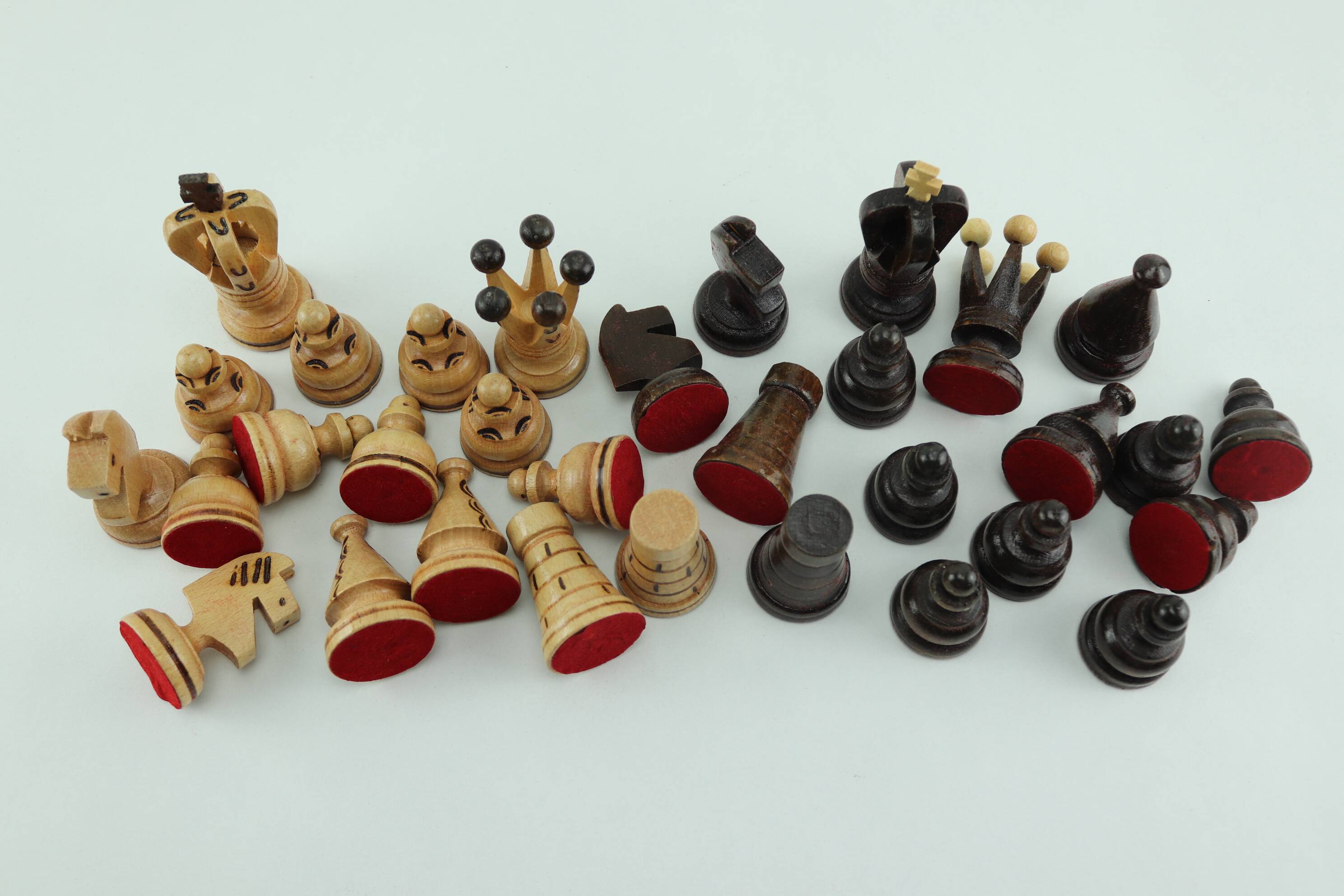 Vintage handcrafted folding chess set