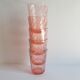 Set of 5 vintage rosaline twisted water glasses