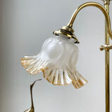 Pair of art deco style "up and down" swan neck desk lamps