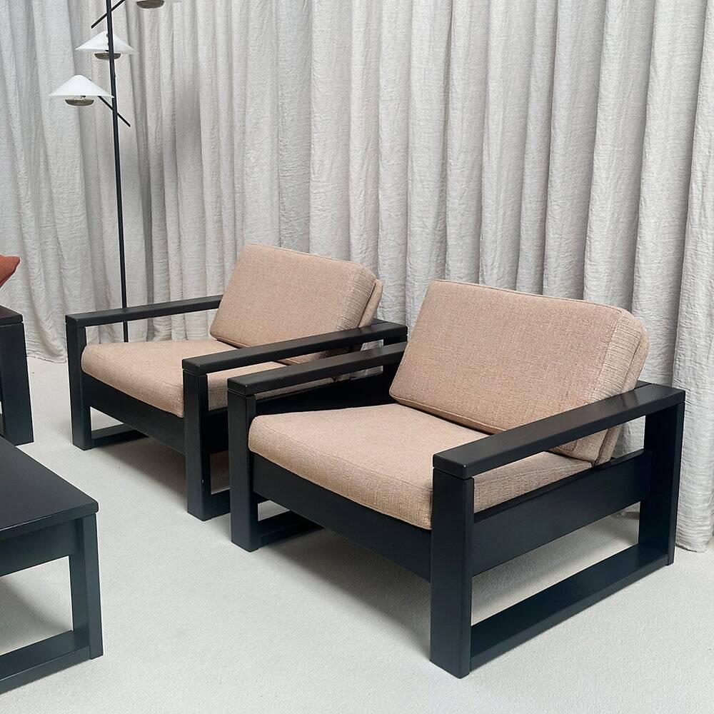 Brutalist seating set, Sigma Furniture, Belgium, 1970s