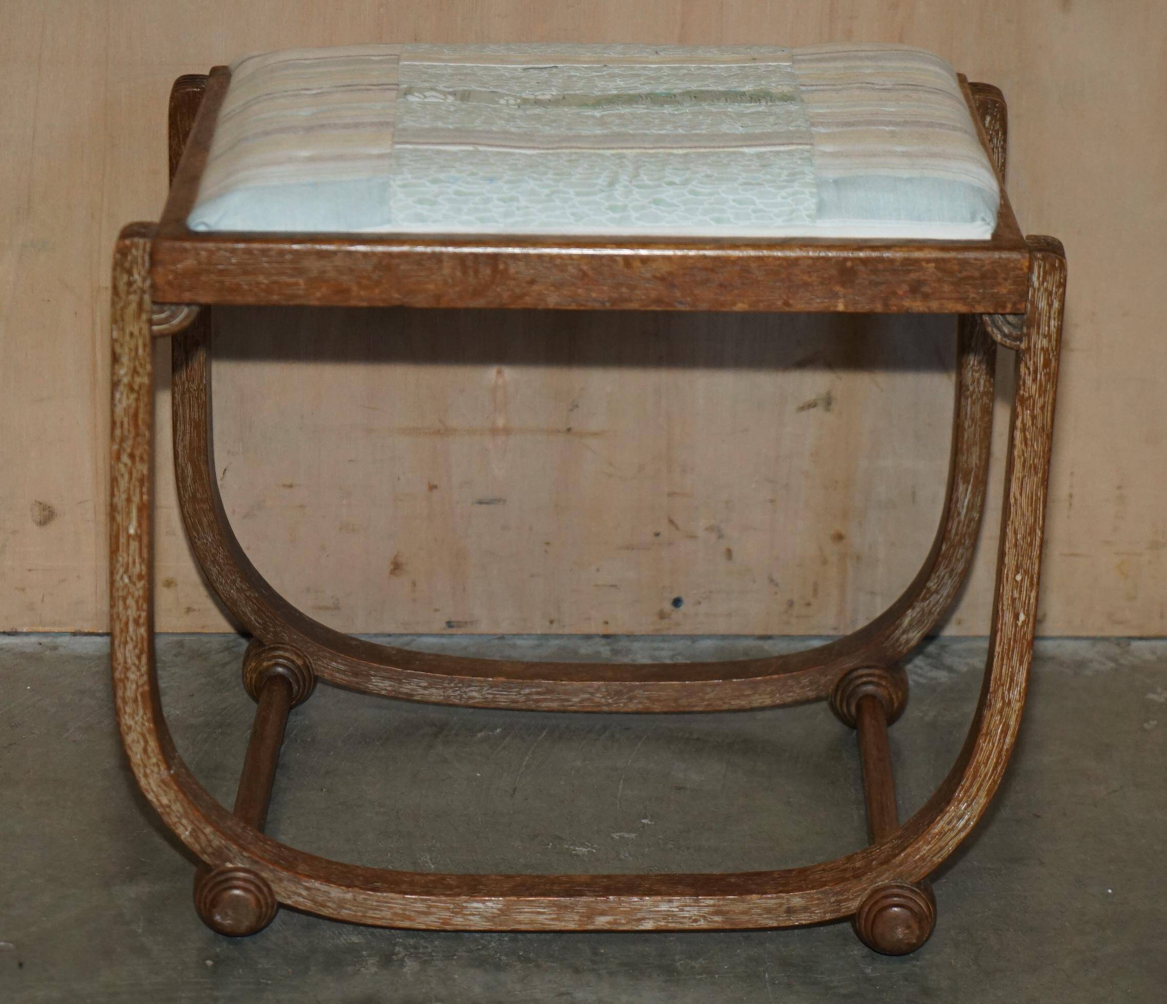 Art Deco whitewashed oak dressing table with Heal's stool.